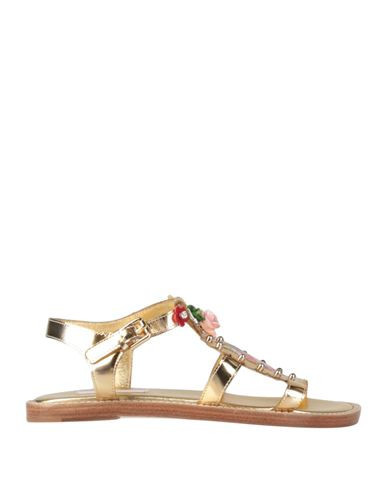 Dolce & gabbana Kid Girl Sandals Gold Size 11C Leather | YOOX (US)