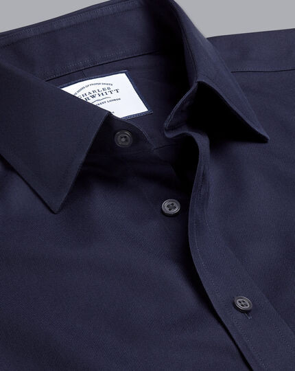 Non-Iron Twill Shirt - Navy | Charles Tyrwhitt