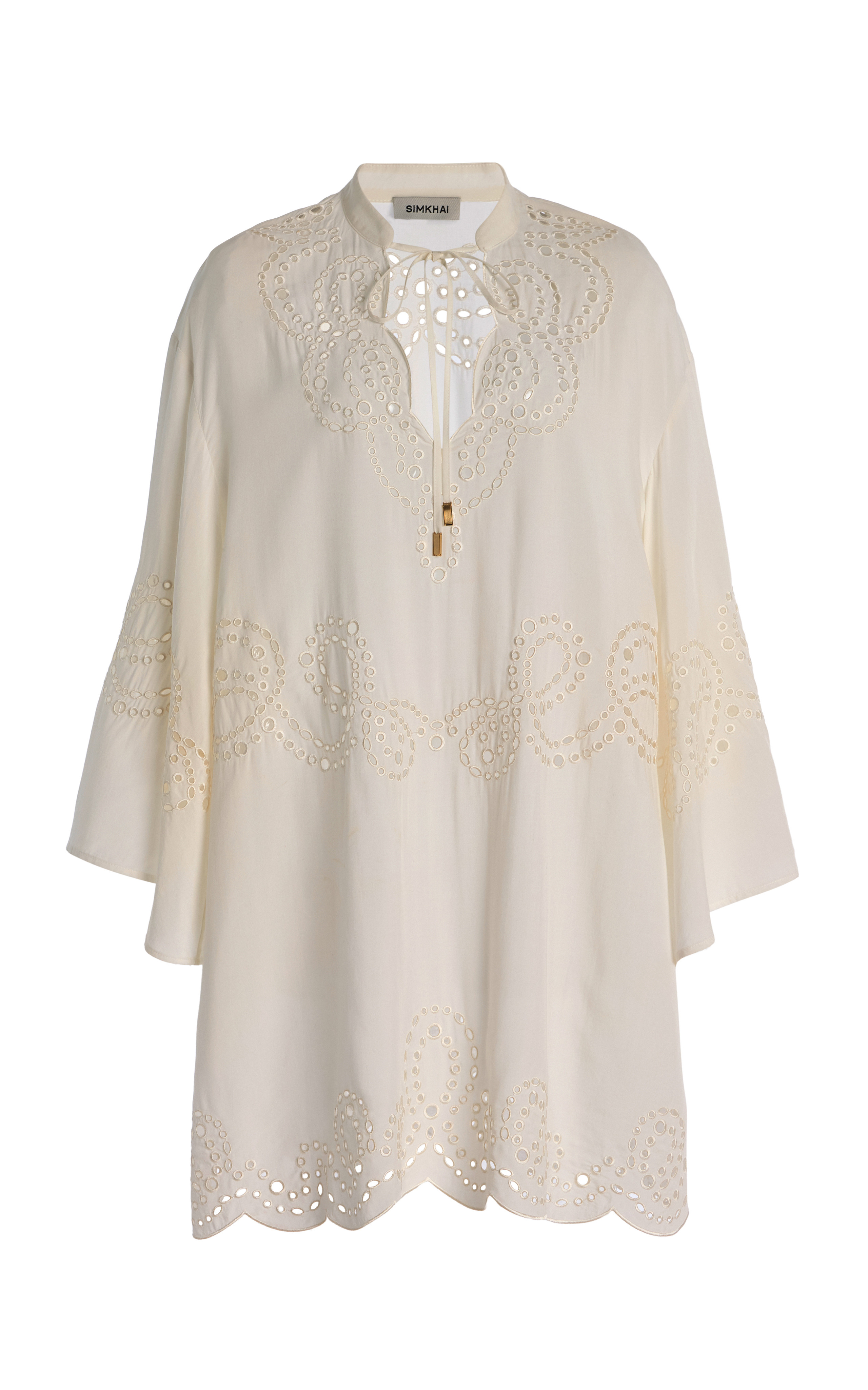 Sarina Broderie Anglaise Cotton-Blend Mini Dress | Moda Operandi (Global)
