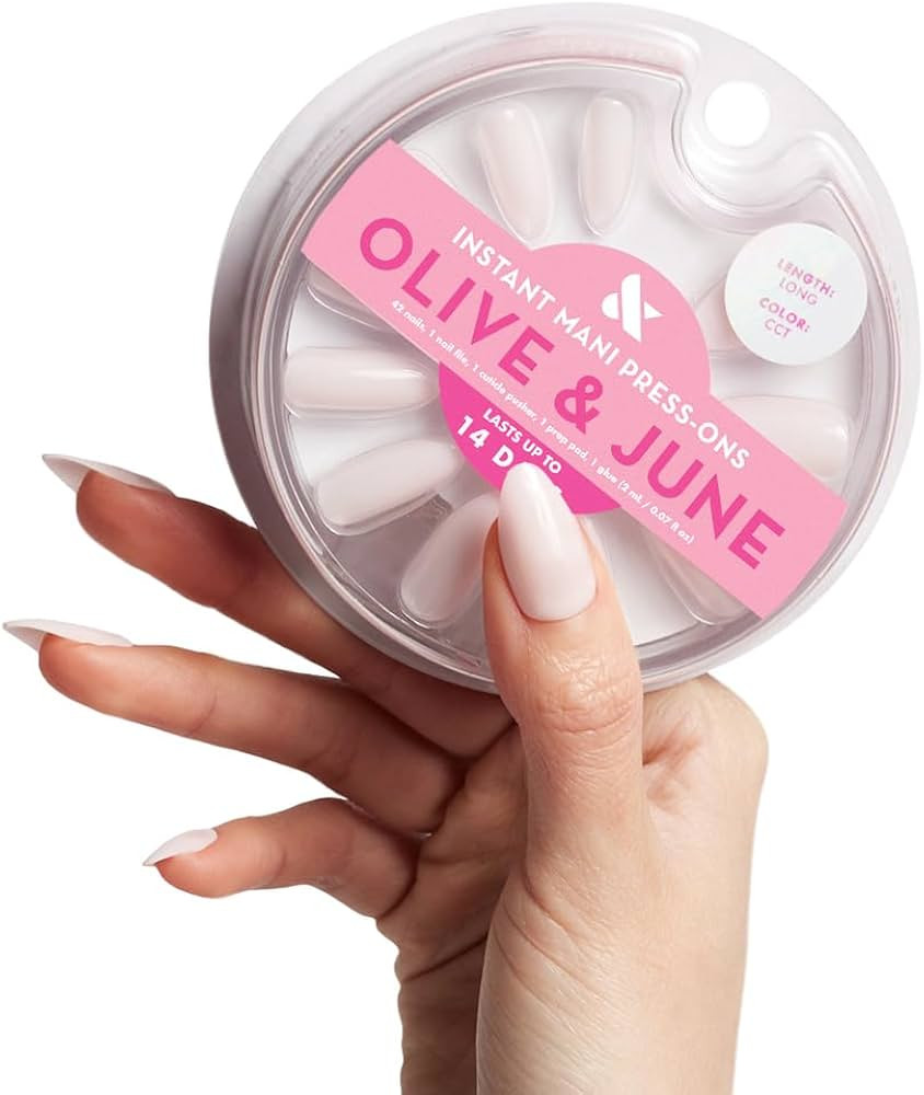 Amazon.com: Olive & June Instant Mani Press-On Nails (Glue) Extra Short, Round 42 Fake Nails, 21 ... | Amazon (US)