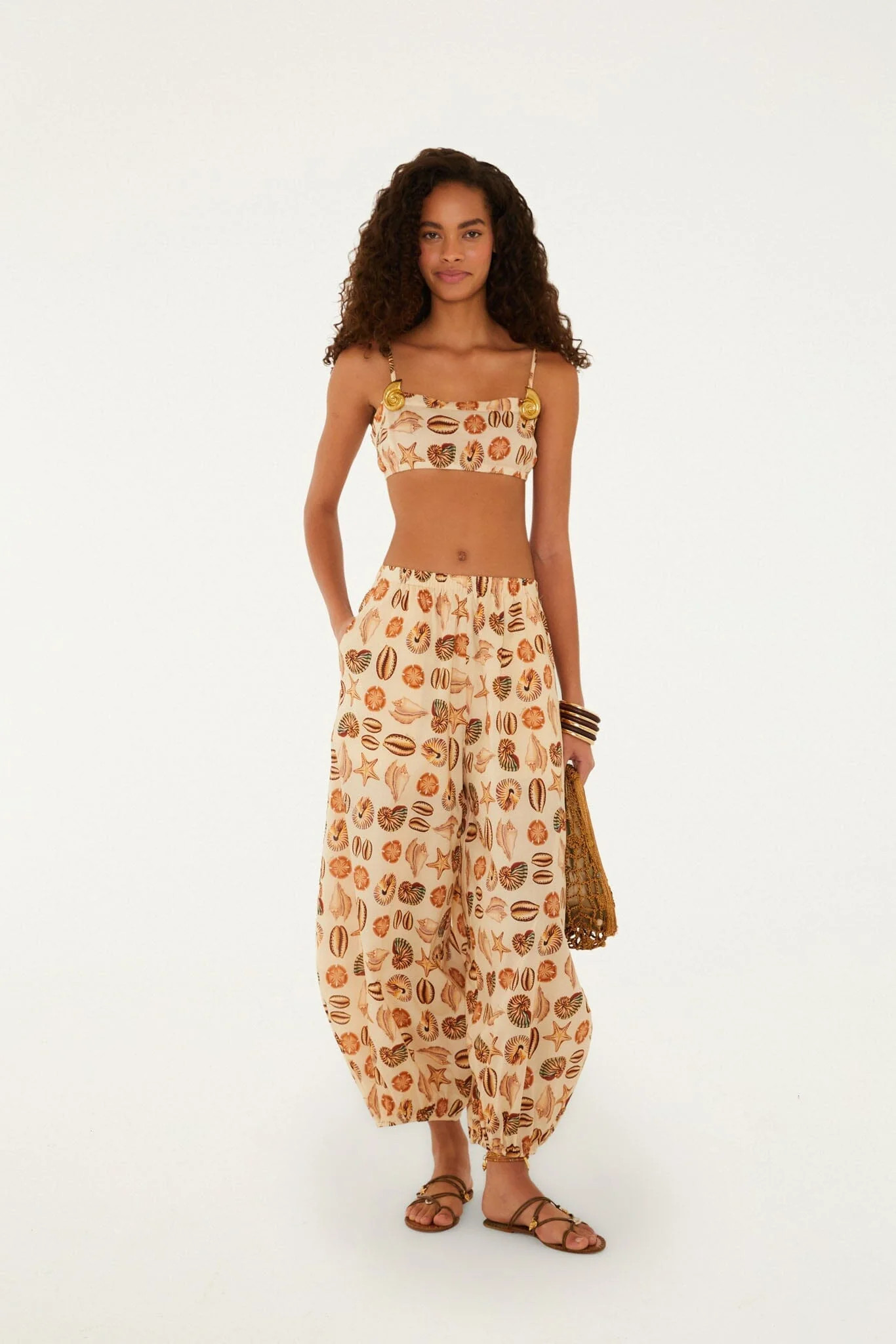 Sand Marine Shells Balloon Pants | Farm Rio UK