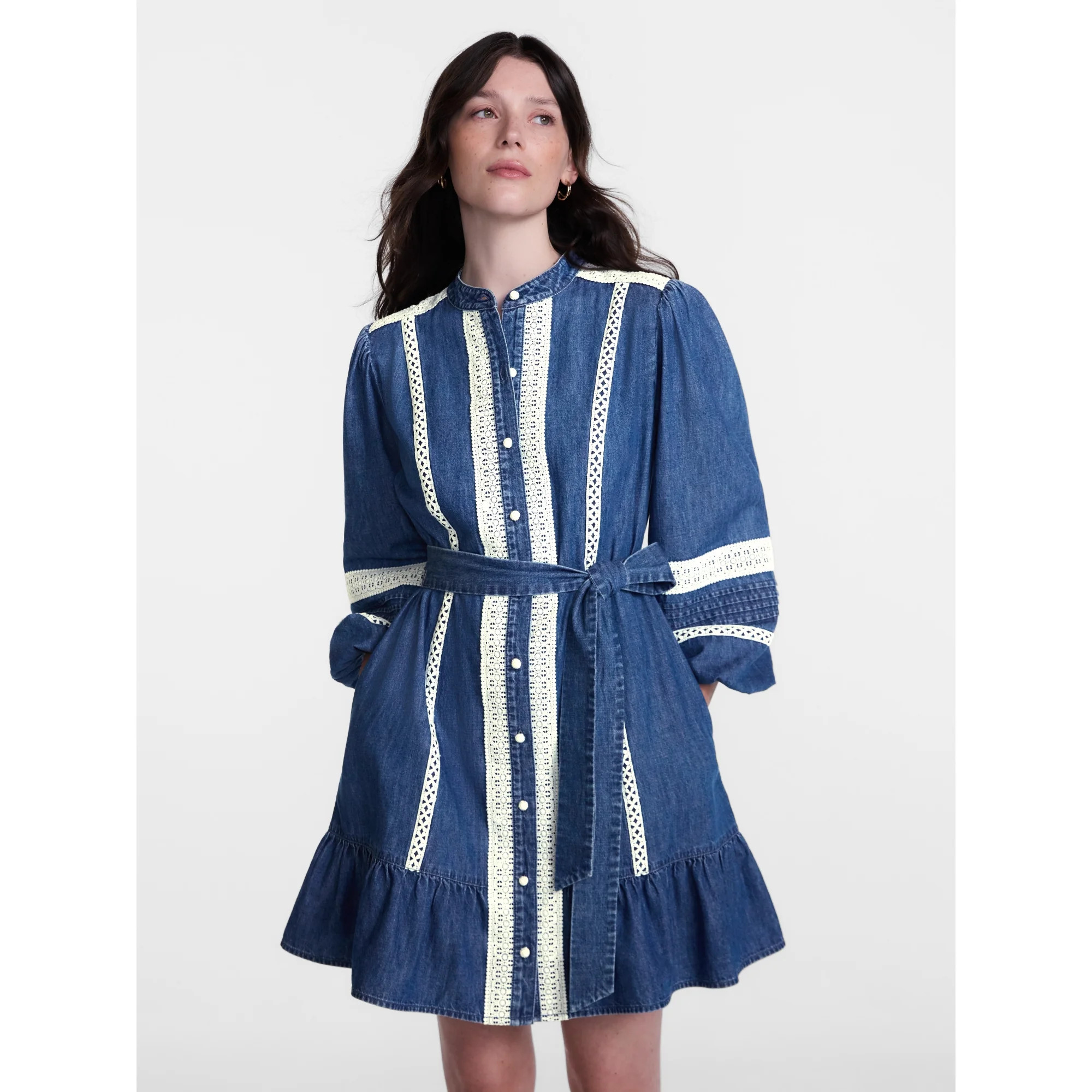 Scenario Women s and Women s Plus Button Up Eyelet Mini Dress  Sizes XXS-4X | Walmart (US)
