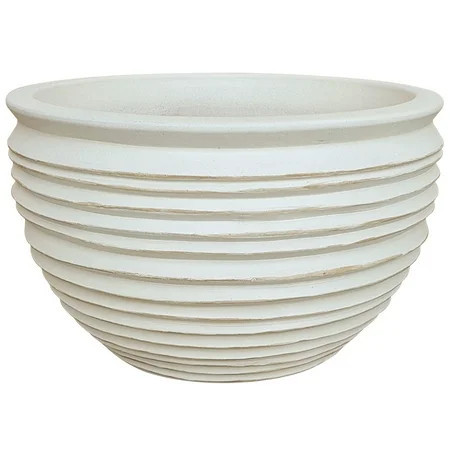 Better Homes & Gardens Medium 8in Diameter Round White Dune Ceramic Planter | Walmart (US)
