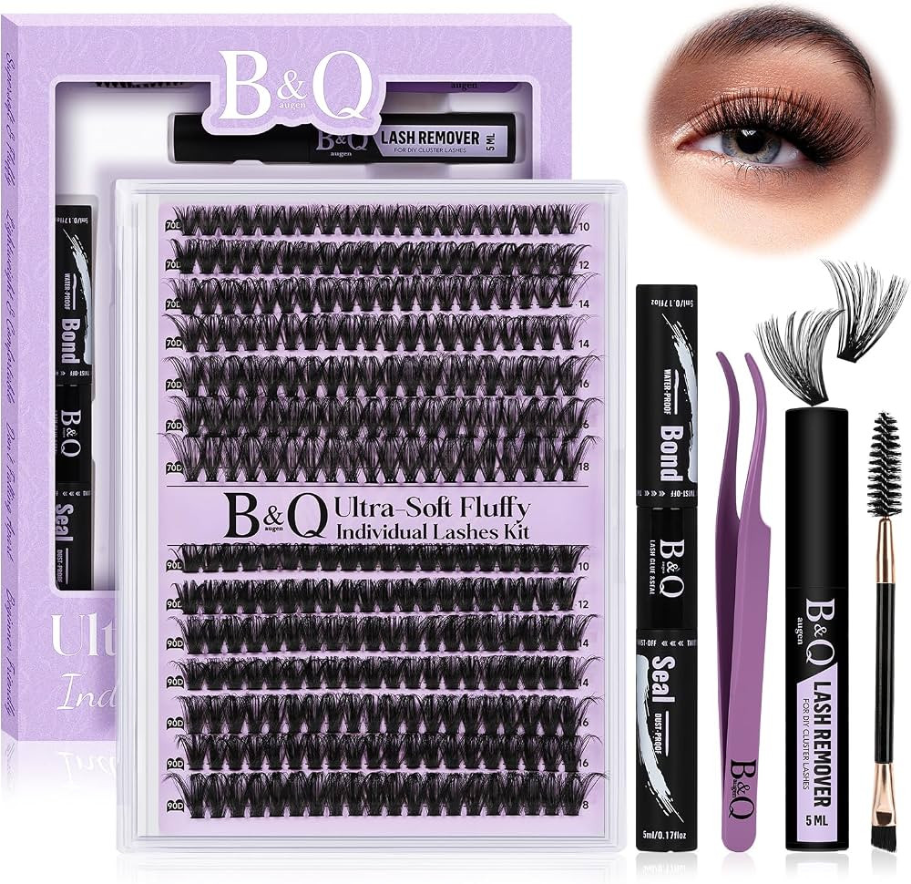 B&Q Lash Clusters Kit 280PCS Lash Clusters 70D+90D Lash Extension Kit 10-18MIX Eyelash Extension ... | Amazon (US)