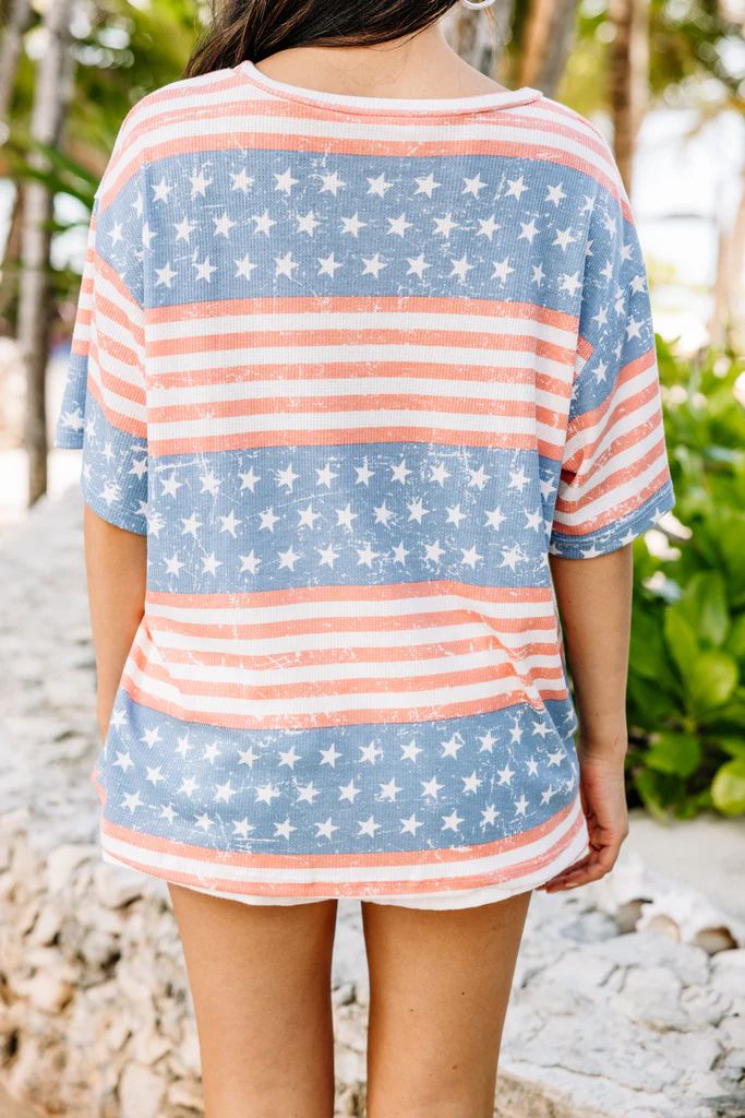 Living The Dream White Stars and Stripes Top | The Mint Julep Boutique