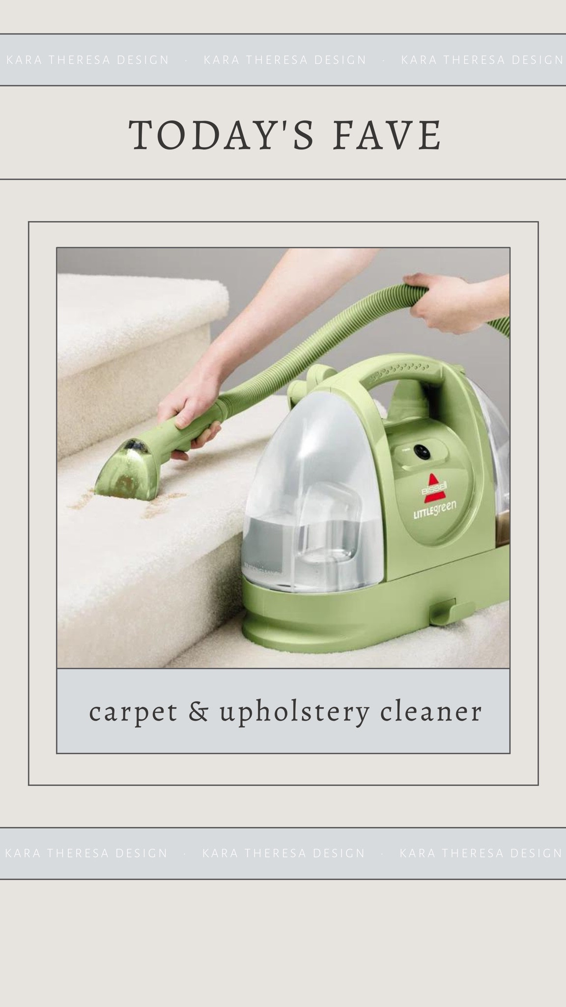 today’s fave // BISSELL Little Green Portable Carpet Cleaner #designbykaratheresa

#LTKFamily #LTKFindsUnder100 #LTKHome