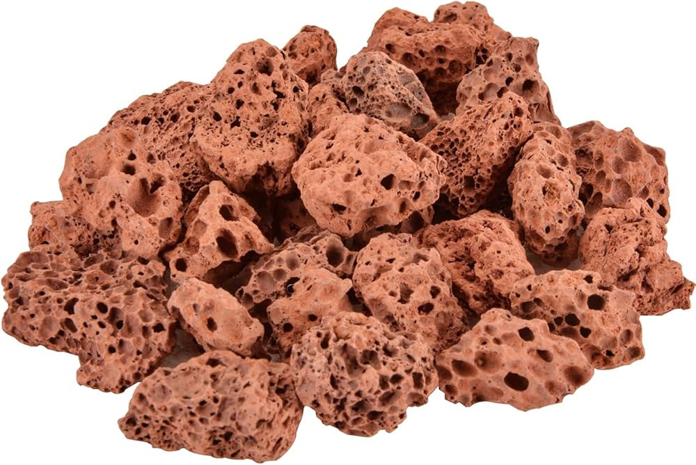 Mr. Fireglass 10 Pounds Red Natural Lava Rock for Indoor Outdoor Gas Fire Pits Fireplaces | Volca... | Amazon (US)