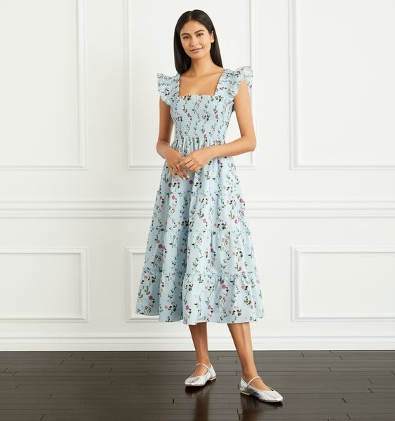 The Ellie Nap Dress - Pond Floral Poplin | Hill House Home