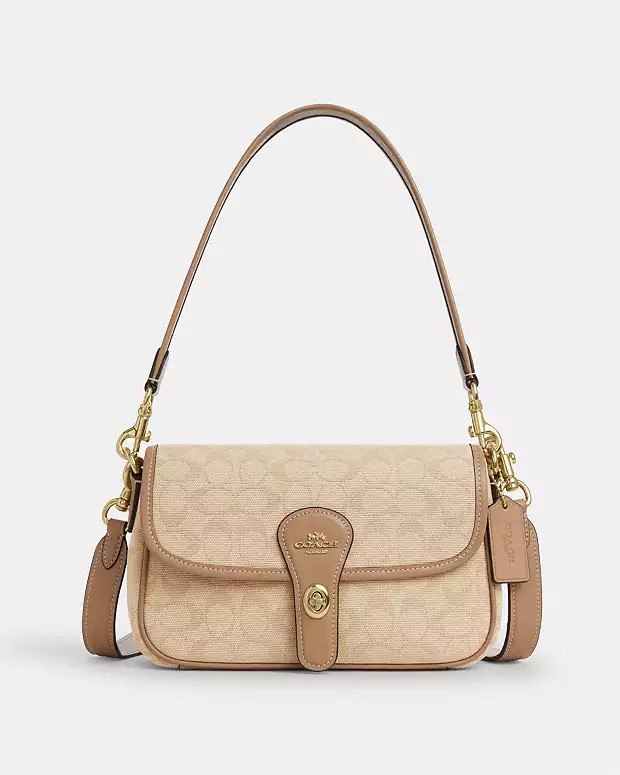 Hadley Shoulder Bag With Signature Canvas | Coach Outlet US