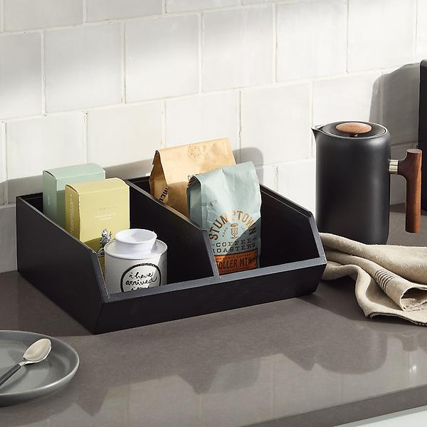 The Container Store Kyoto Divided Bamboo Stacking Bin | The Container Store