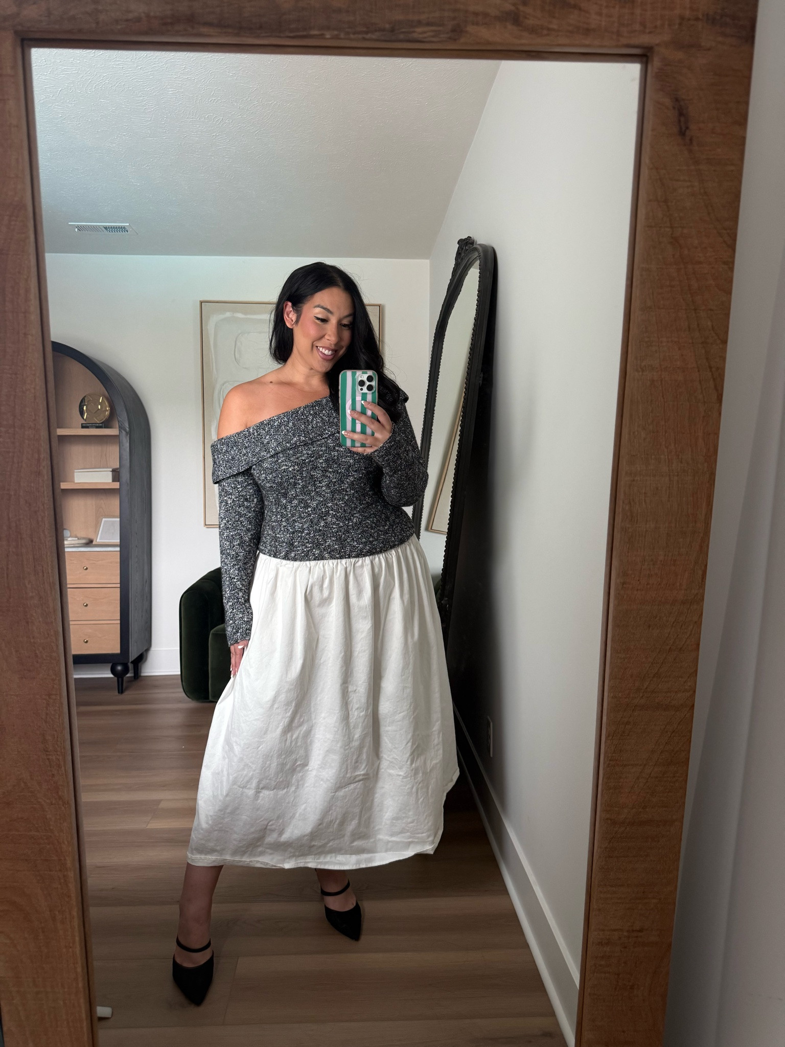 This is a dress! Love this asymmetrical one shoulder top and mixing textures & fabrics! Wearing a size 16. eloquii, fall style, fall plaid, midsize fashion, curvy girl, plaid skirt, fall fashion, fall trends 

 #LTKSeasonal #LTKMidsize