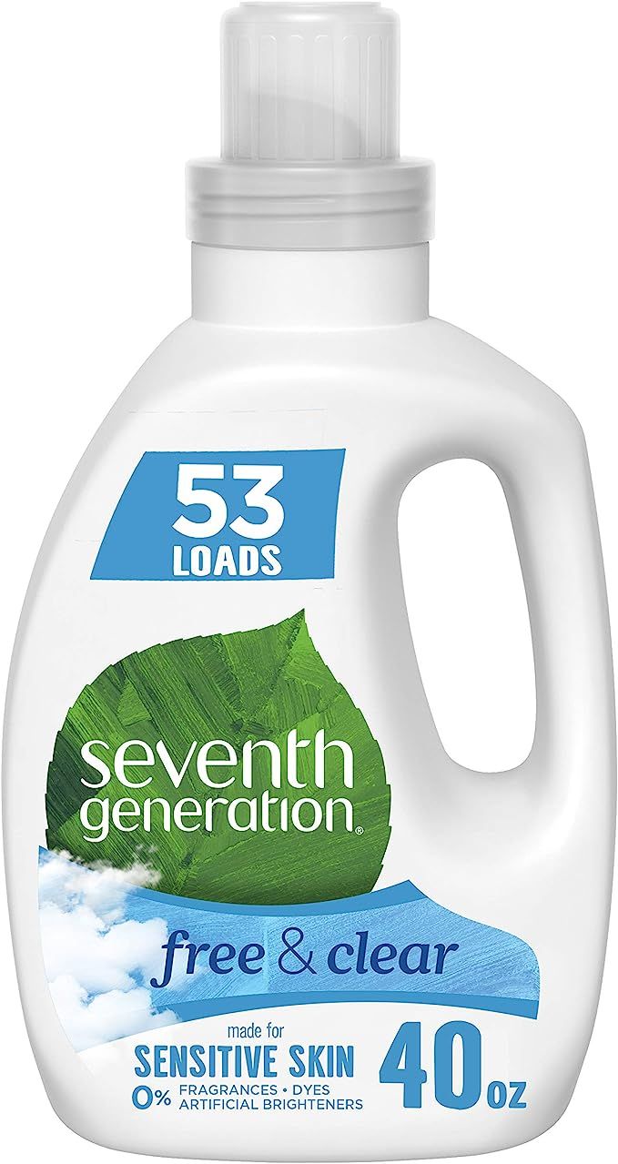 Seventh Generation Concentrated Laundry Detergent, Free & Clear Unscented, 40 oz (53 Loads) | Amazon (US)