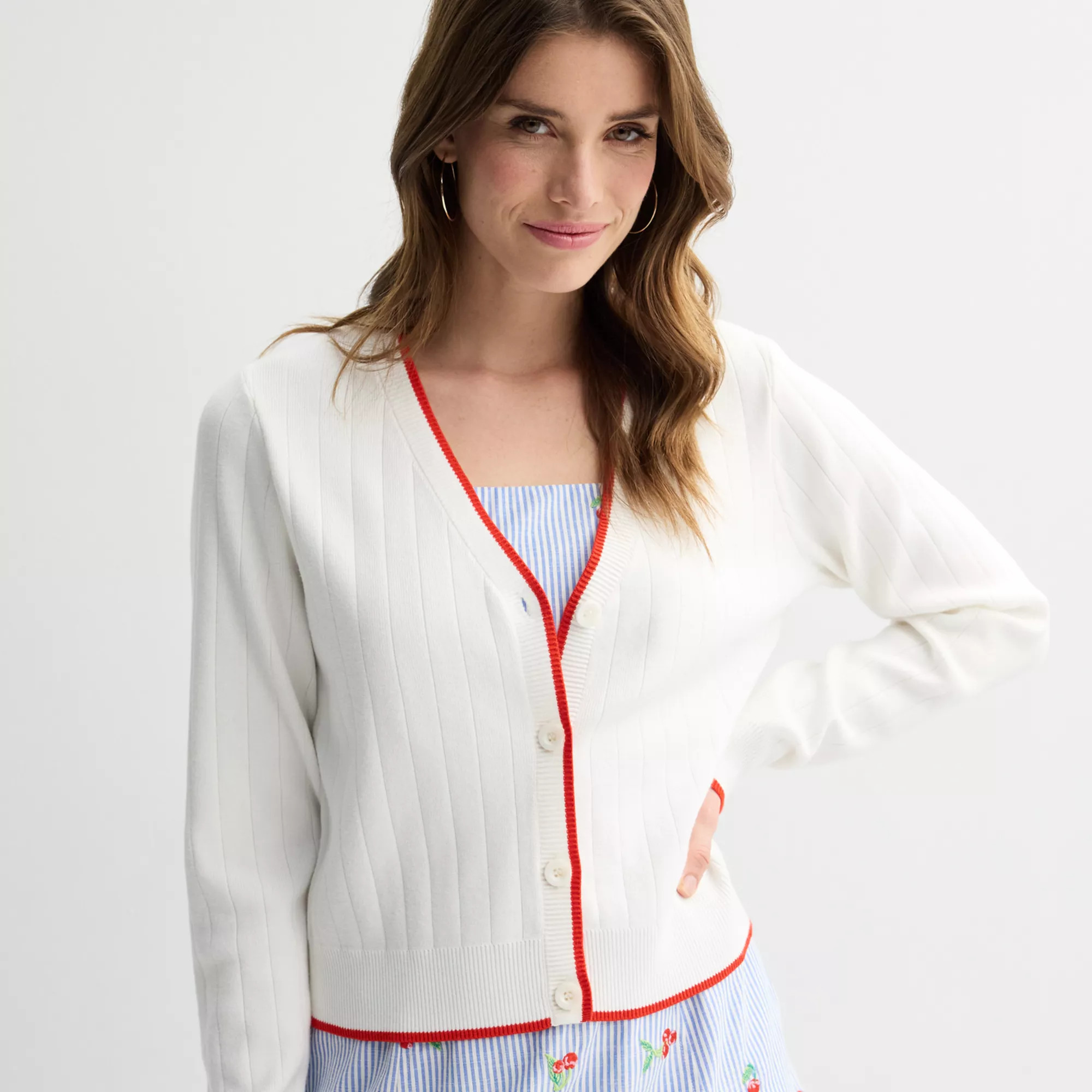 Women's Draper James Piped Cardigan Sweater | Kohl's