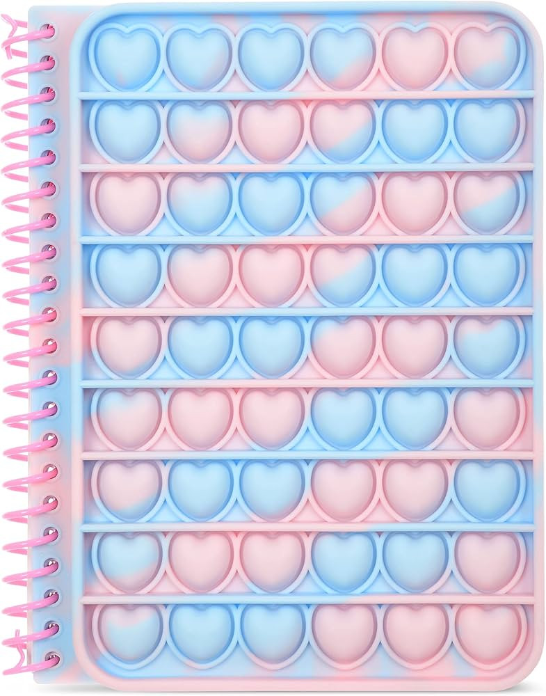 iscream Silicone Heart Popper Cover Spiral-Bound Lined Page 7" Journal - Cotton Candy | Amazon (US)