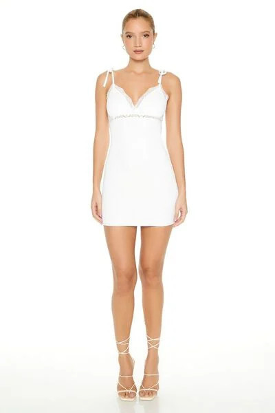 Lace-Trim Tie-Strap Mini Dress | Forever 21