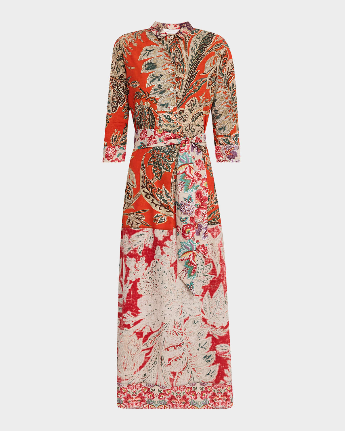 Floral-Print Cotton Midi Shirtdress | Neiman Marcus