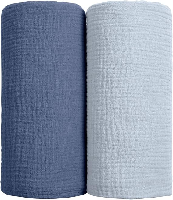 Muslin Swaddle Blanket Baby - Cotton Swaddling Blanket Soft Baby Receiving Blanket Neutral 2Pack(... | Amazon (US)