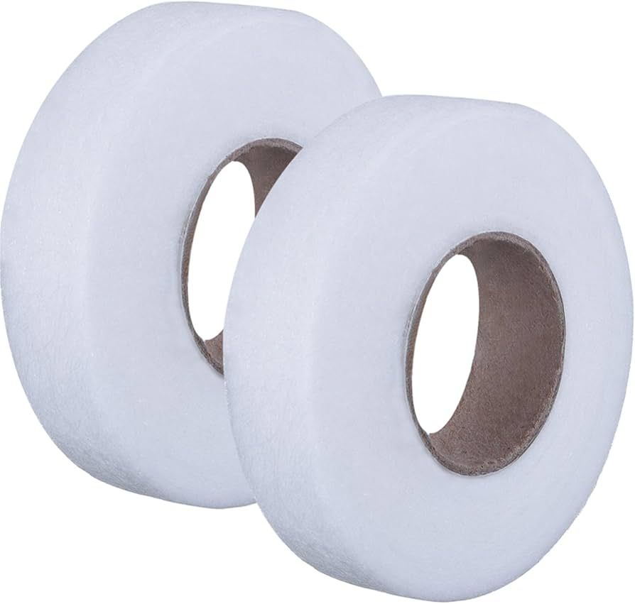 Outus 2 Rolls Fabric Fusing Tape Adhesive Hem Tape Iron on Tape Each 1/2 Inch(White, 27 Yards) | Amazon (US)