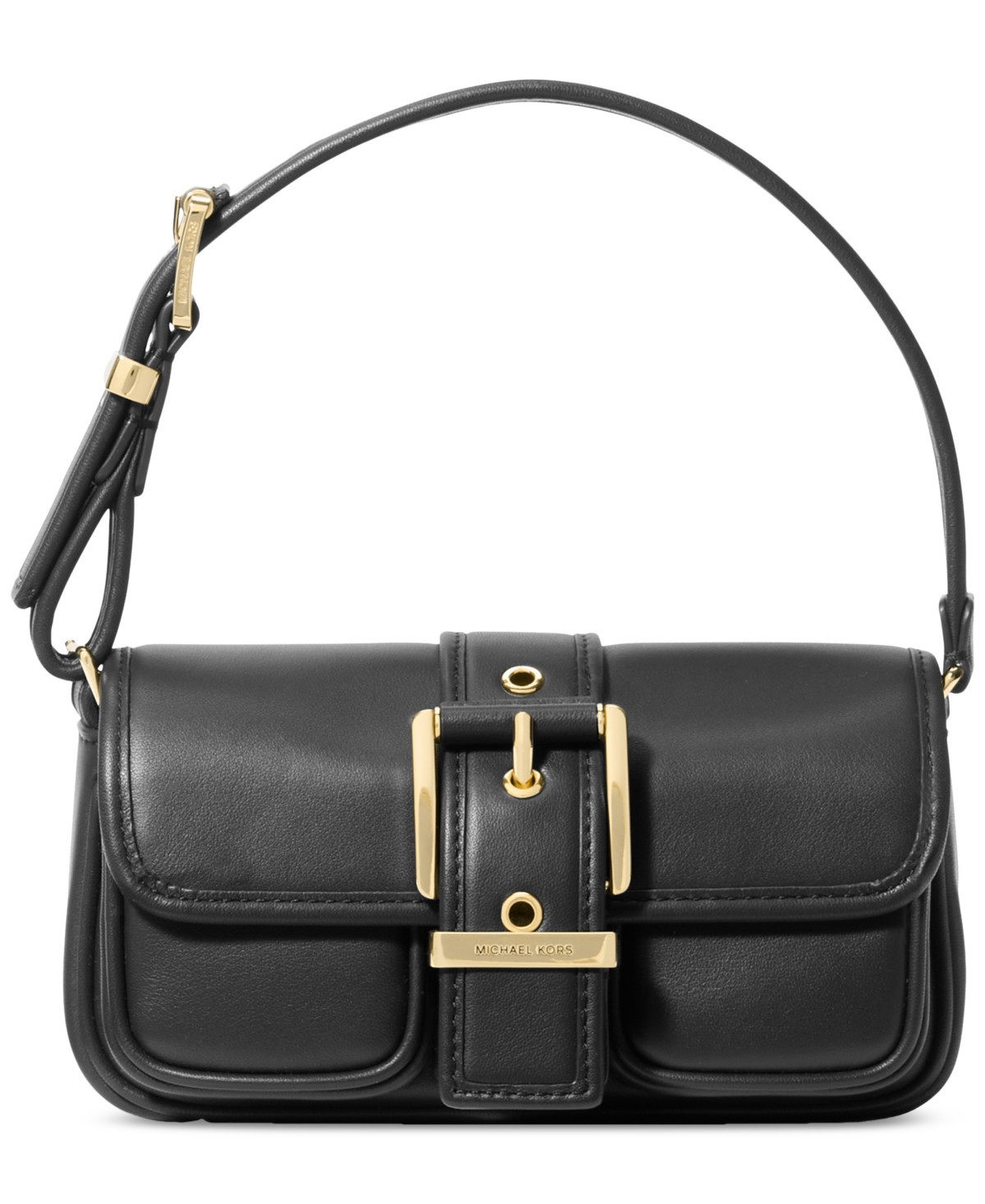 Michael Michael Kors Colby Mini Leather Pouchette - Black | Macy's