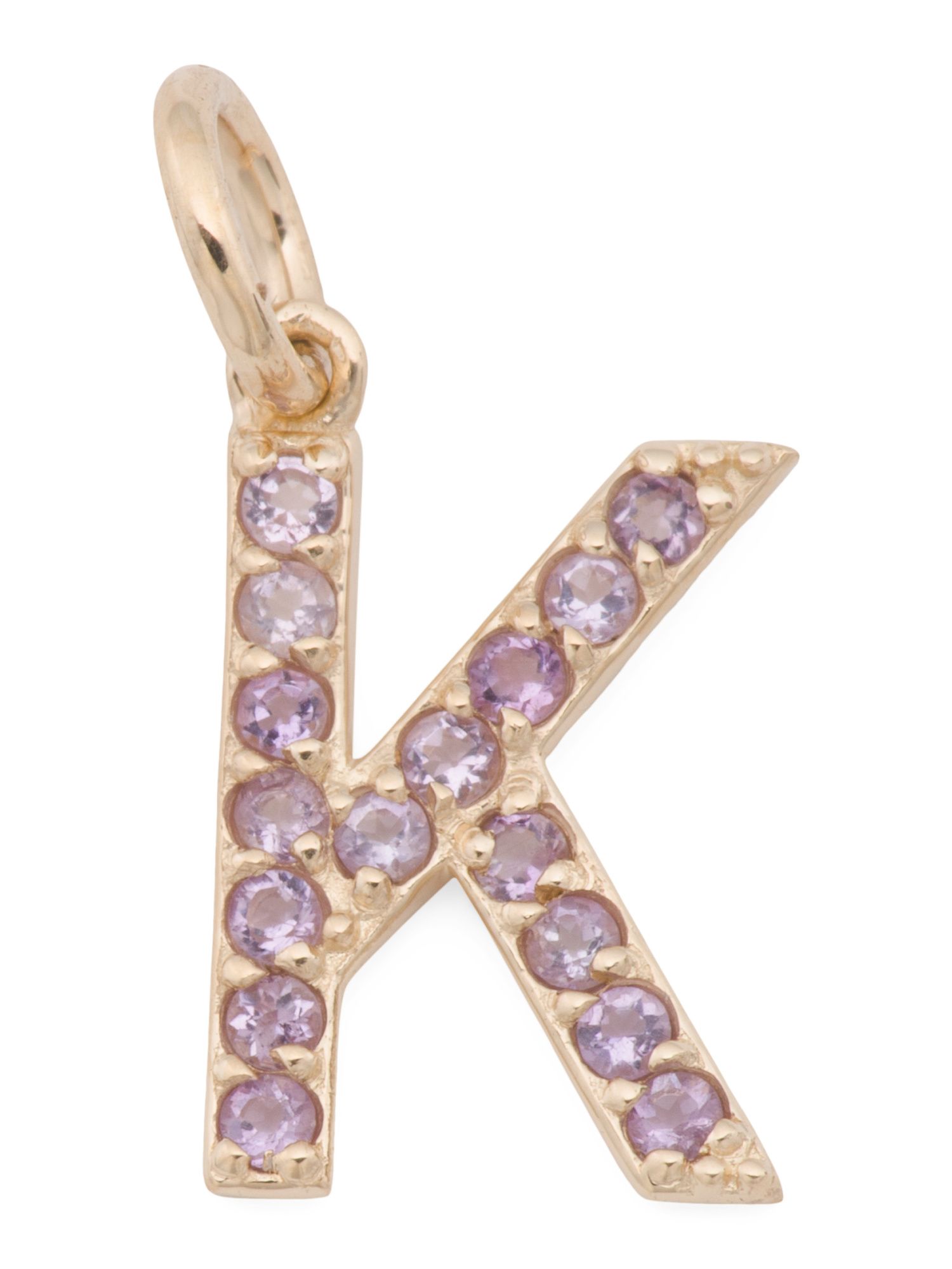 14k Gold Gemstone Initial Charm | TJ Maxx