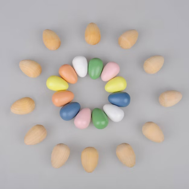 24ct Wood Eggs Multi/Natural  - Bullseye's Playground™ | Target