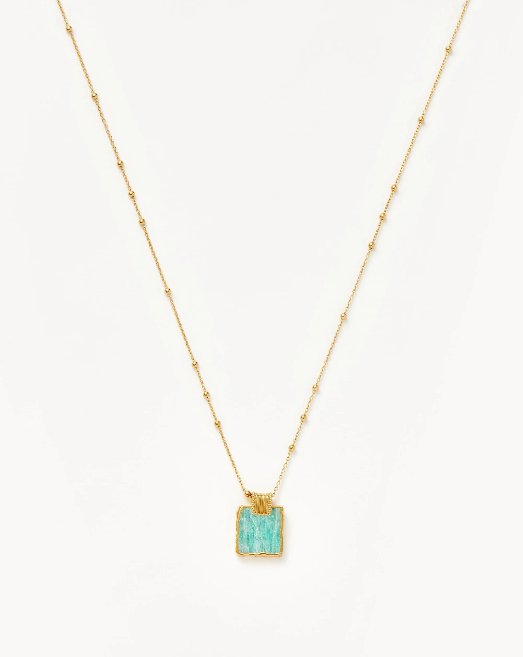 Lena Charm Necklace | 18ct Gold Plated Vermeil/Amazonite | Missoma US