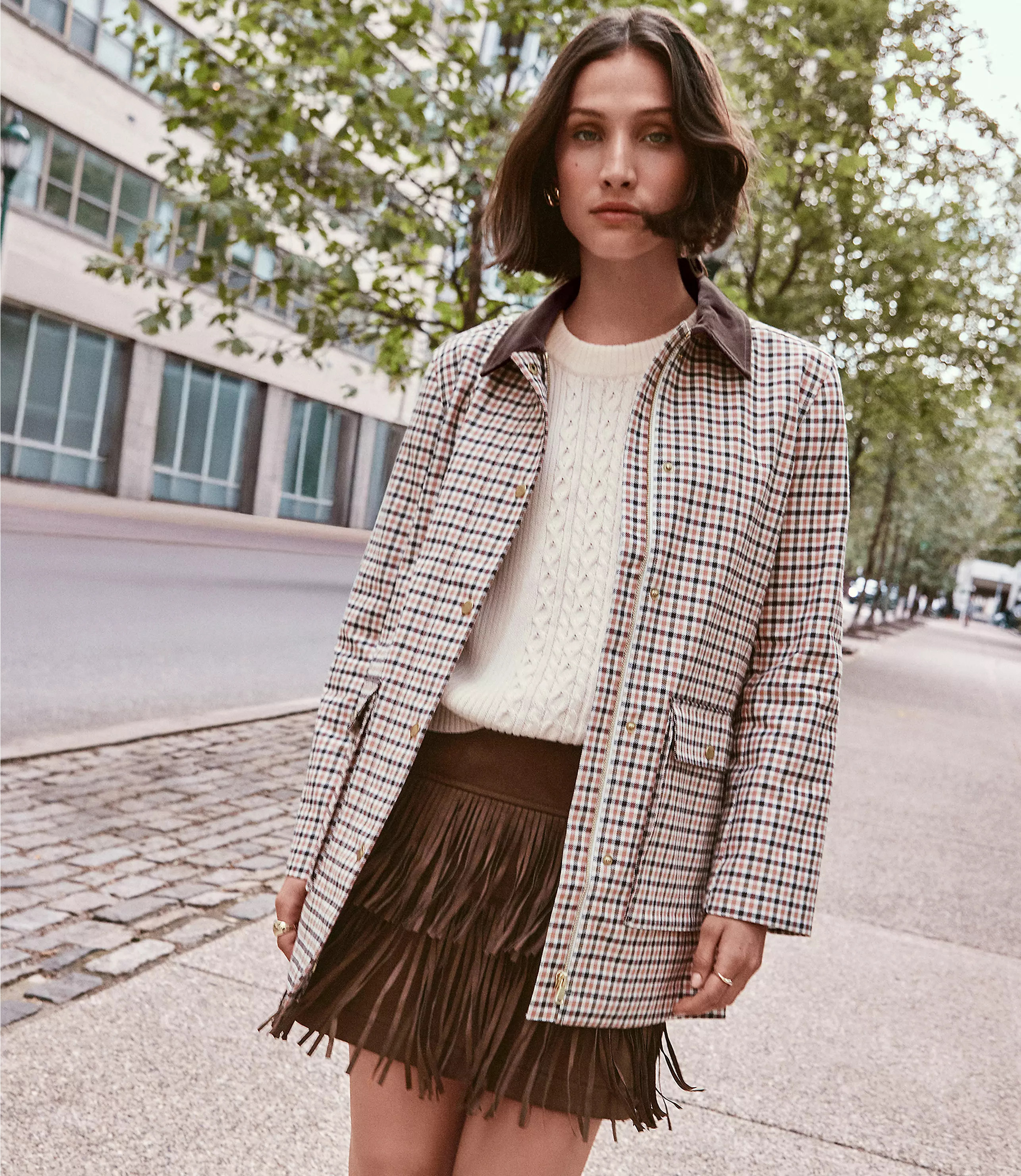 Fringe Faux Suede Mini Skirt | LOFT