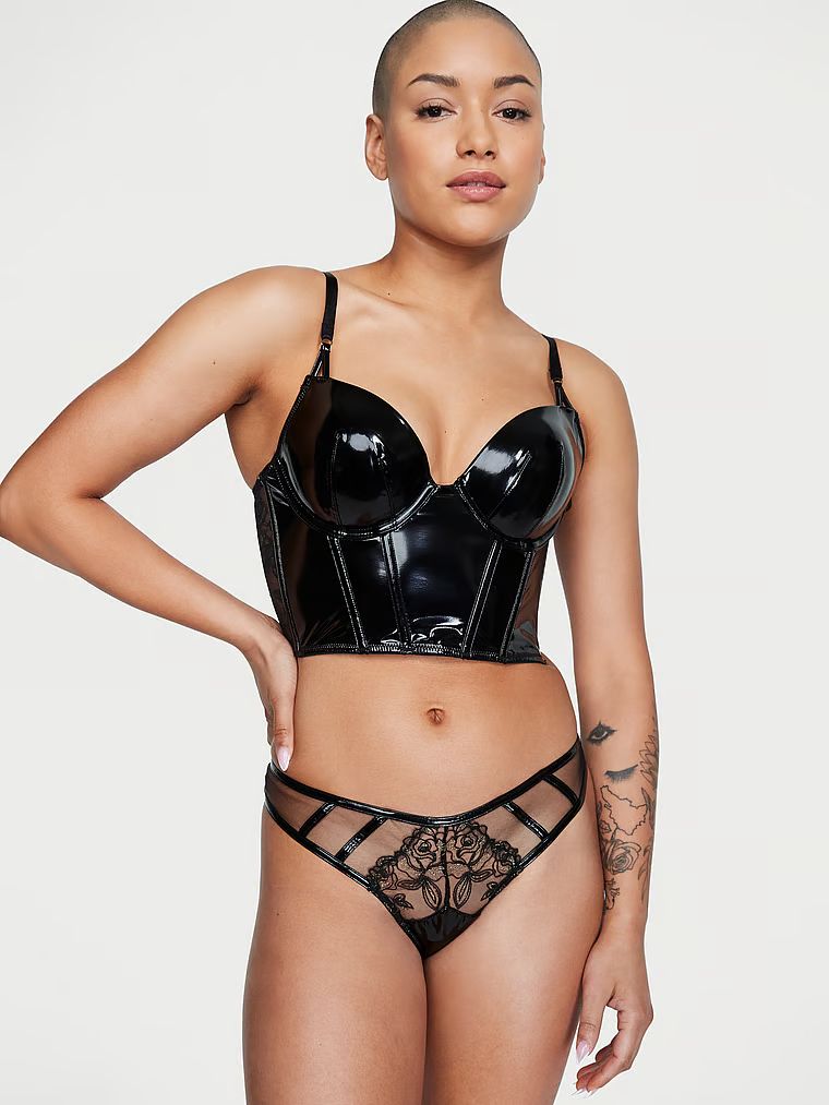 Midnight Affair Faux Patent Leather Push-Up Corset Top | Victoria's Secret (US / CA )