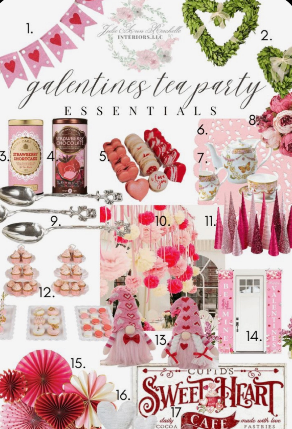 Preserved Boxwood Mini Heart Wreaths, mini heart wreath, small heart wreaths, small valentines day wreath

The Republic of Tea, Strawberry Chocolate Tea, 36-Count

The Republic of Tea - Strawberry Shortcake Cuppa Cake Herbal Tea, 36 Tea Bags

Heart Macarons- Gifts- Valentine's Gifts- Valentine's Set- Gifts for Him- Gifts for Her- Valentine's Day

Heart Paper Doilies – 6 Inch Pink Lace Doily for Decorations, Crafts, Parties, 100 Pack

Silk Peony Bouquet Vintage Artificial Peonies Flower for Home Wedding Party Decor

 Gracie China by Coastline Imports Pink Summer Rose Chintz 11-Piece Tea Set 

2Pcs Long Handle Coffee Stirrers Spoons Crown-Shape Teaspoons Ice Cream Stirring Mixing Spoons Kitchen Utensils Long Handle Tea-spoon

Wedding pom pom set of 75 | Tissue paper pom pom set | Party decoration set | Wedding reception decor

Pink cone trees

Piece Cake Stand Set with 2xLarge 3-Tier Cupcake Stands + 3X Appetizer Trays Perfect for Wedding Birthday Baby Shower Tea Party

2PCS Valentines Day Gnome Plush Elf Decorations -Mr and Mrs Handmake Scandinavian Tomte for Valentine's Day Table Ornament, Valentine's Present

Valentine's Day Love Party Fans - Valentine's Day Party Decor - Bridal Shower Ideas - Engagement Party Decorations - Valentine's Day Banner

White Chenille Fabric Heart / Valentine Fabric Hearts / Valentine Mantel Decor / Rustic Valentine's / Farmhouse Valentine's Decor

Cupid's Sweetheart Cafe Cocoa Bar Valentines Day Sign Modern Farmhouse Wall Decor & Customized Sign Vintage Style Kitchen Art Canvas Print

Galentines party
Wedding shower 
Baby shower
Birthday party














#LTKwedding #LTKparties #LTKbump