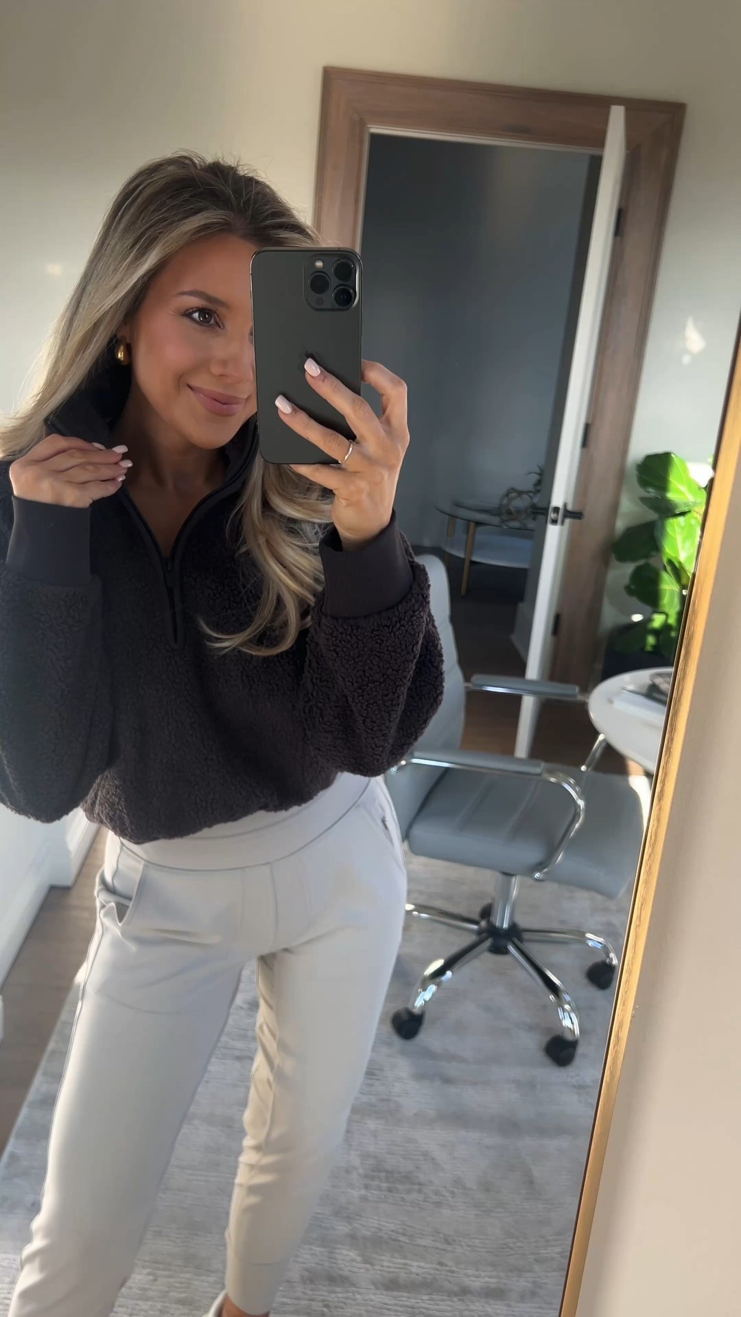 Loving these cozy winter finds for comfy outfits! This half zip Sherpa might be sold out- but I also have the one from Amazon- love it too! Makes for a cute travel outfit! 

Wearing XS in Sherpa and XS in joggers! Love how these joggers fit!! Soo good! 

#LTKTravel #LTKootd