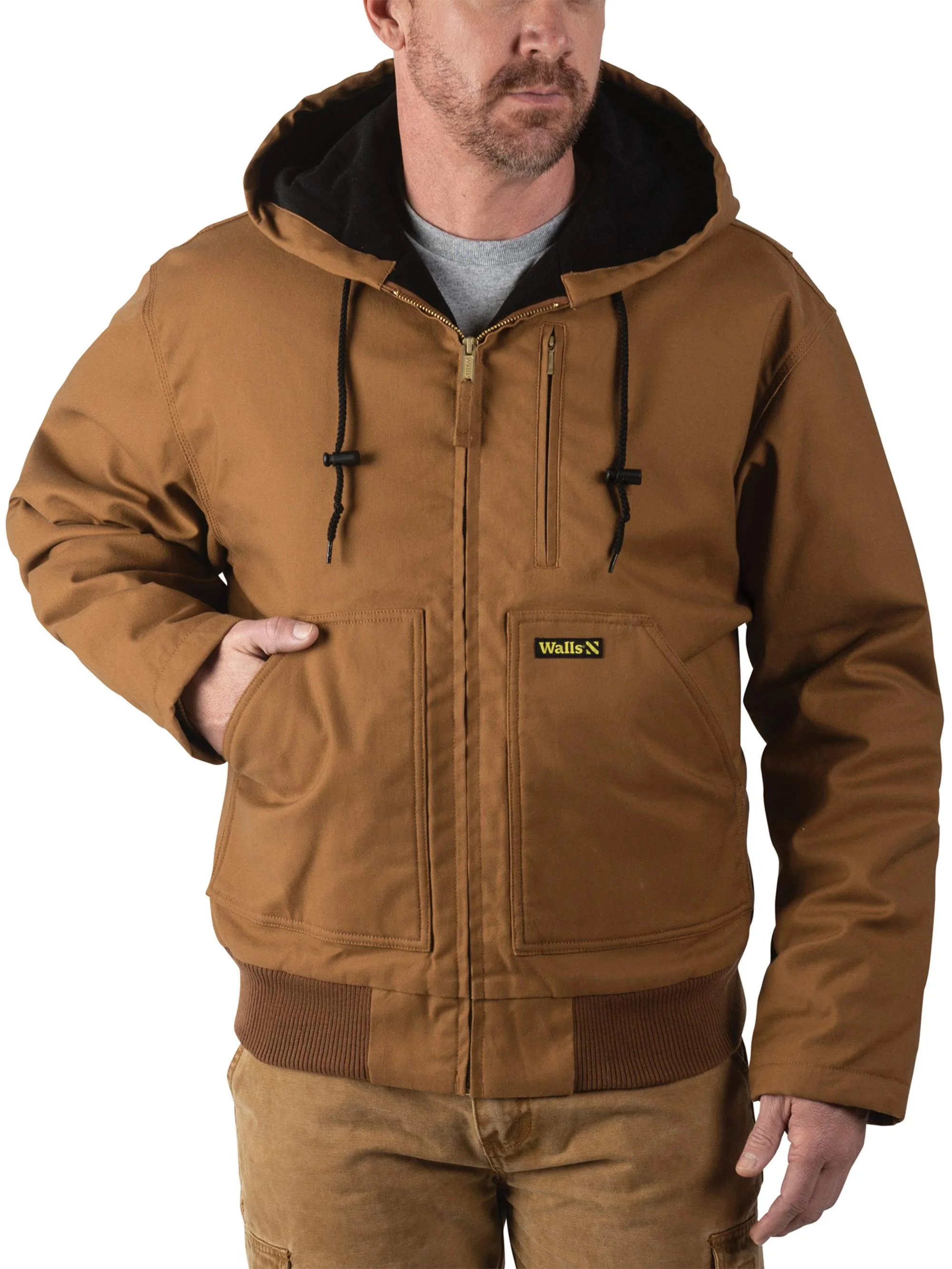 Walls Men's Insulated Flex Duck Hooded Jacket - Walmart.com | Walmart (US)