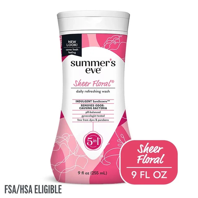 Summer’s Eve Sheer Floral Daily Feminine Wash, Removes Odor, pH Balanced, 9 fl oz | Walmart (US)