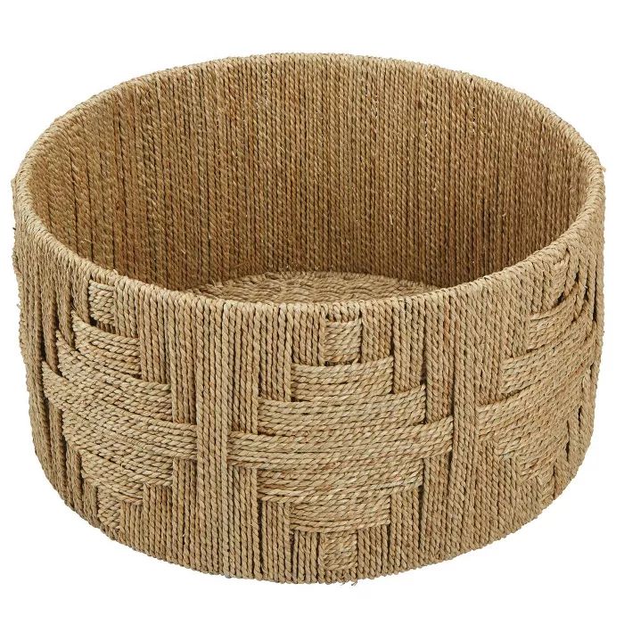 mDesign Large Woven Seagrass Braided Home Storage Basket Bin - Natural | Target