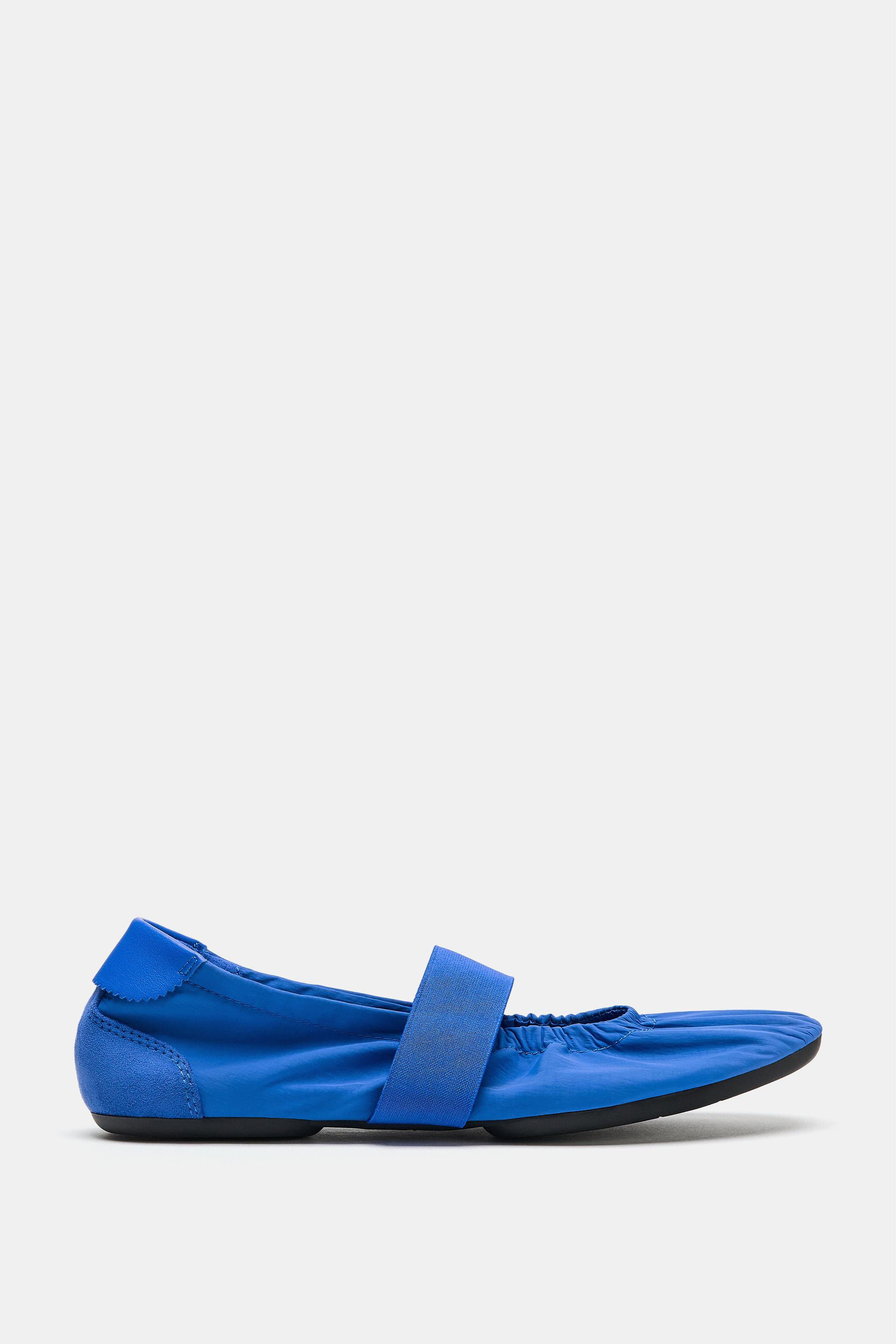 Zara - Elastic Sporty Ballet Flats - Off White - 6½ - Woman | Zara US