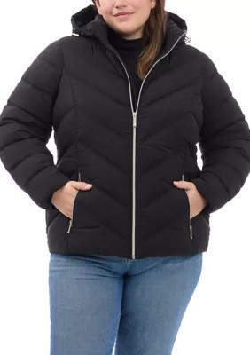 MICHAEL Michael Kors Women's Plus Size Short Packable Zip-Up Puffer Coat | Belk