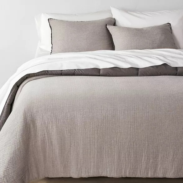 Textured Chambray Cotton Comforter & Sham Set - Casaluna™ | Target