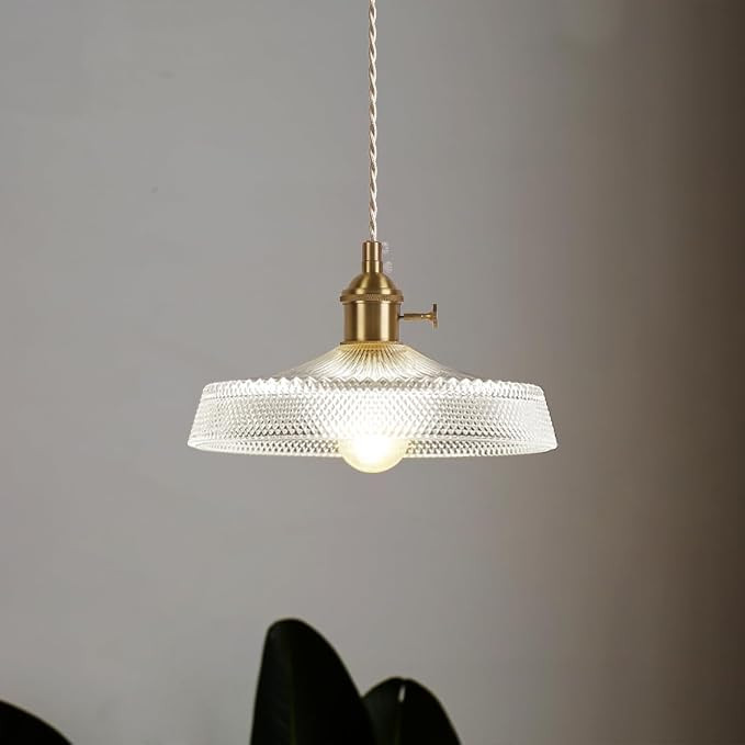 Vintage Mini Pendant Light Fixtures, 9 Inch Glass Kitchen Island Light Fixtures Brass Light Cord ... | Amazon (US)