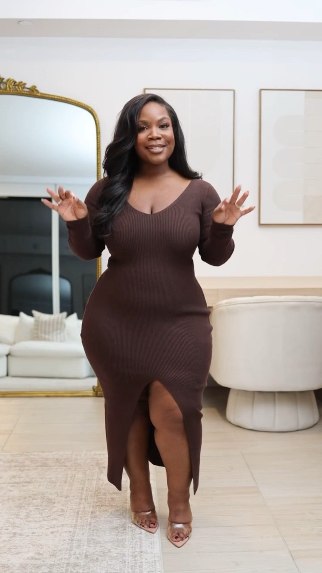 Date night is calling my name ✨ 

This dress definitely has a lot of give so I would recommend sizing down. The slit is down the middle and is givvinnnngggg. 

Dress is on sale for less than $50! 🙌🏾

Dress: M 

#LTKSeasonal #LTKMidsize #LTKPetite