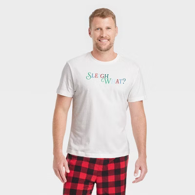 Men's "Sleigh What?" Holiday Matching Family Pajama T-Shirt - Wondershop™ White | Target