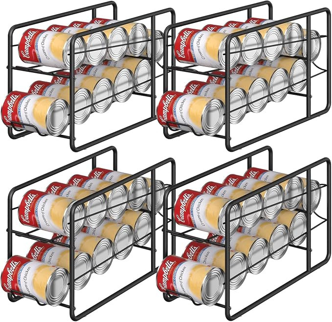 MOOACE 4 Pack Can Dispenser Rack, Stackable Can Storage Organizer Holder for Canned Food Kitchen ... | Amazon (US)