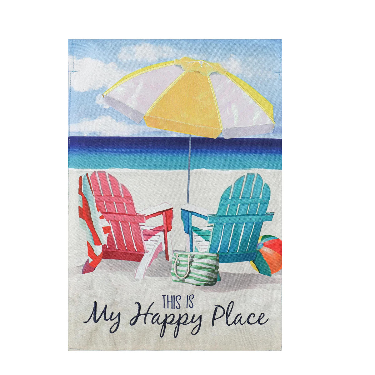 Colorful Chairs Garden Linen Flag | My Evergreen