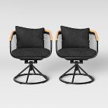 Bangor 2pk Swivel Rocker Patio Dining Chair Charcoal - Project 62™ | Target