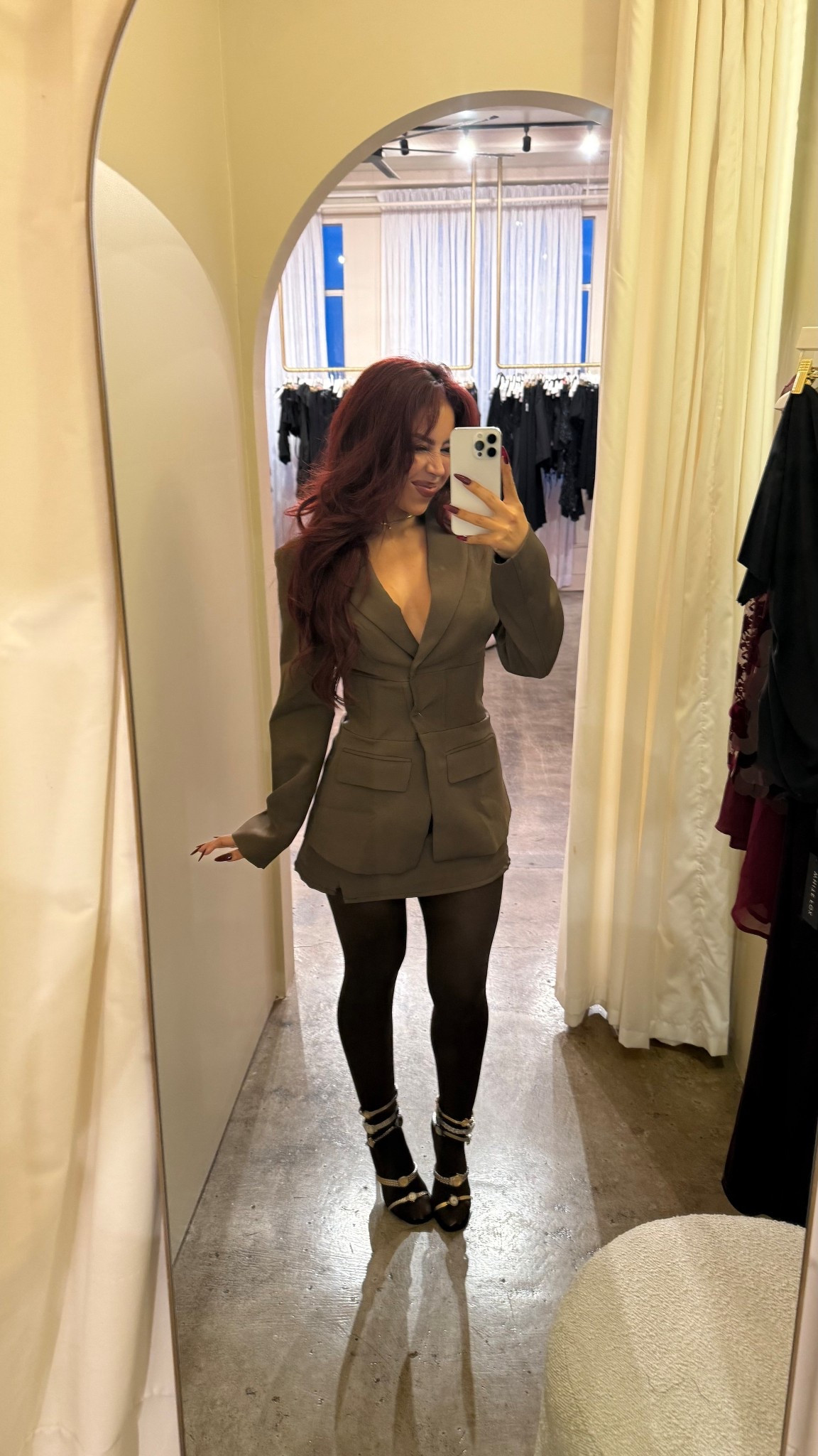 Brown suit and skirt set 