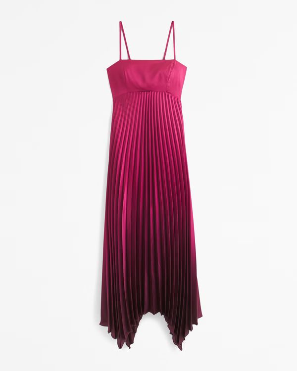 Women's The A&F Giselle Clasp-Back Pleated Midi Dress | Women's Dresses & Jumpsuits | Abercrombie... | Abercrombie & Fitch (US)