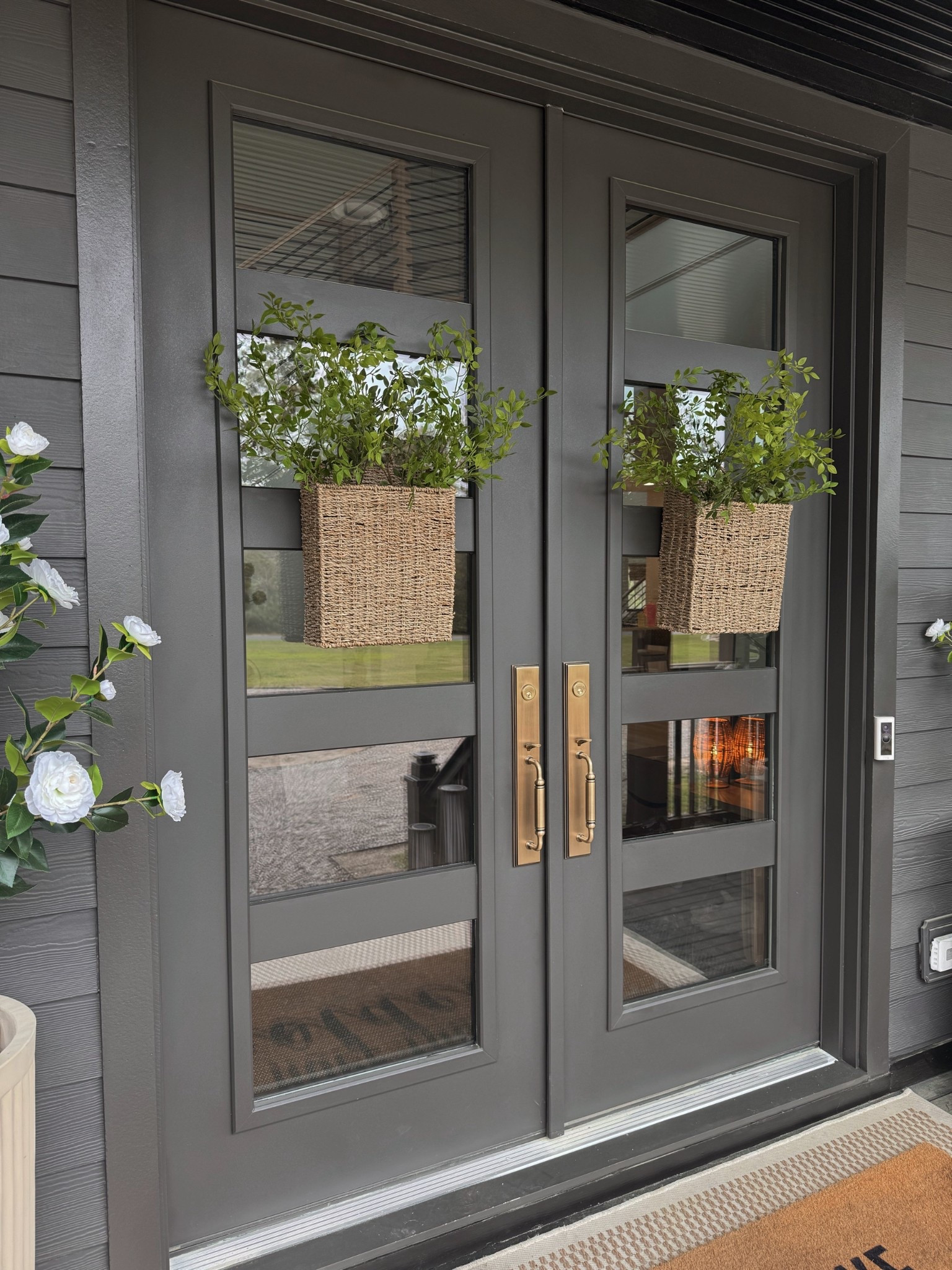 A lil spring refresh for the front door that’s not your typical wreath✨🌿🌼 the possibilities are endless of course for the stems of your choice, but I loved these for now! 

The suction cups are the best I’ve found for holding up heavier things liked this 😌
Outfit linked as well. M crewneck & on sale! 

Amazon home / front door decor / greenery / florals / outdoor decor / patio / home inspo / cute outfit / Holley Gabrielle / reel 

#LTKFindsUnder100 #LTKHome #LTKSeasonal