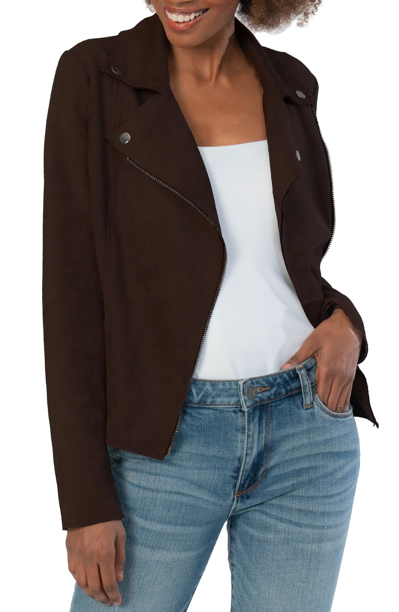 KUT from the Kloth Milana Faux Suede Moto Jacket | Nordstrom | Nordstrom