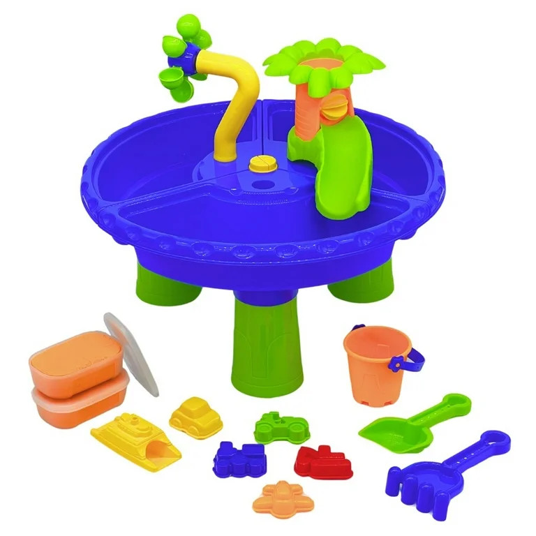 Play Day Kids Building 13-Piece Outdoor Activity Water Table, Multicolor | Walmart (US)