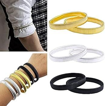 Long Sleeve Shirt Holder (3 Pairs) Anti-Slip Metal Garter Armbands | Keeps Cuffs from Sliding | C... | Amazon (UK)