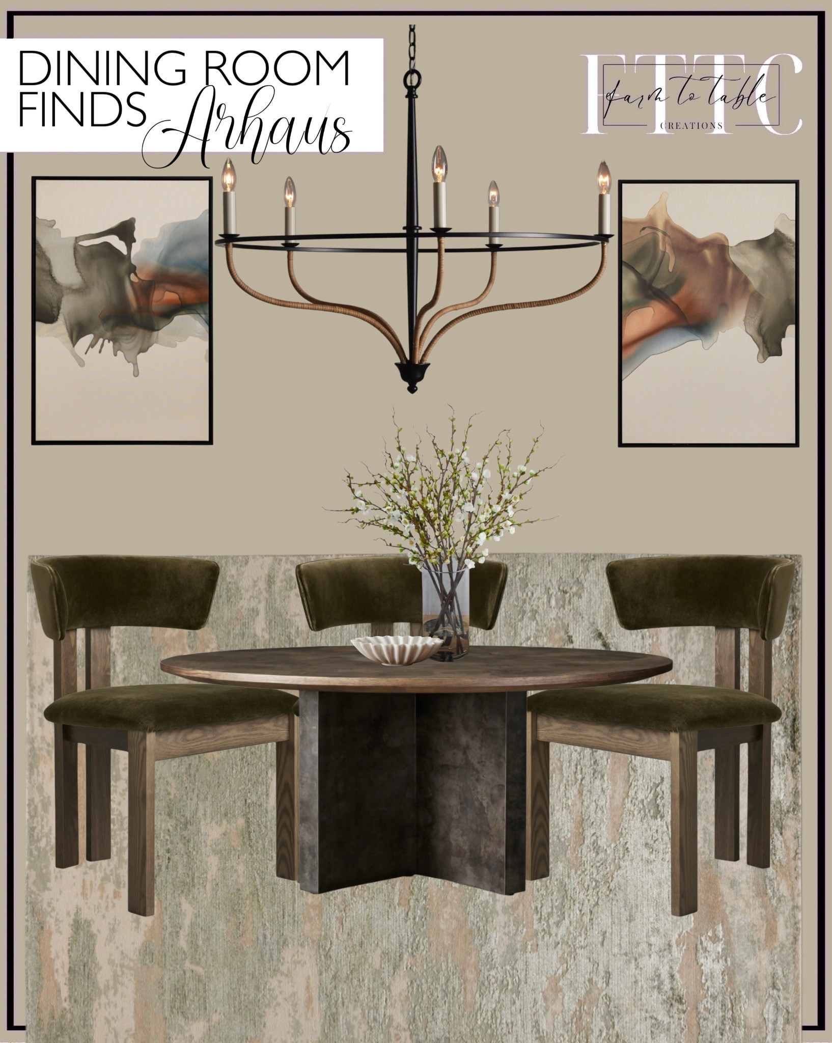 Arhaus Dining Room Collection. Follow @farmtotablecreations on Instagram for more inspiration.

Polanco Round Dining Table. Rodin Dining Chair. Weston Hand Knotted Rug. Rosalind Chandelier. Remember When Framed Art. Faux Peach Blossoms. Marble Ruffle Bowl. 

Dining Room Finds | Spring Refresh |  Bedroom Finds | Neutral Stems | Spring Stems | Bookshelf Decor | Bedroom Space | Cozy Corner | Bathroom | Curated Entryway | Spring  Decor | End of Year Clearance | Trending Decor | Viral Decor  | Coffee Table Decor | Neutral Decor | Stem Sale | Target Finds | Skinny Bench | Bedroom | Living Room | Breakfast Nook | Amazon Home | Target Sale | Loloi Rugs | Magnolia Home | console table | console table styling | faux stems | entryway space | front porch decor | neutral decor | entryway decor | cozy home | affordable decor |  home decor | home inspiration | console styling | entryway rug | cozy moody home | moody home decor | neutral home | bathroom decor | living room | spring decor | Hearth & Hand | Studio McGee | 2025 Home Trends | trending home | Walmart Home Finds


#LTKStyleTip #LTKHome