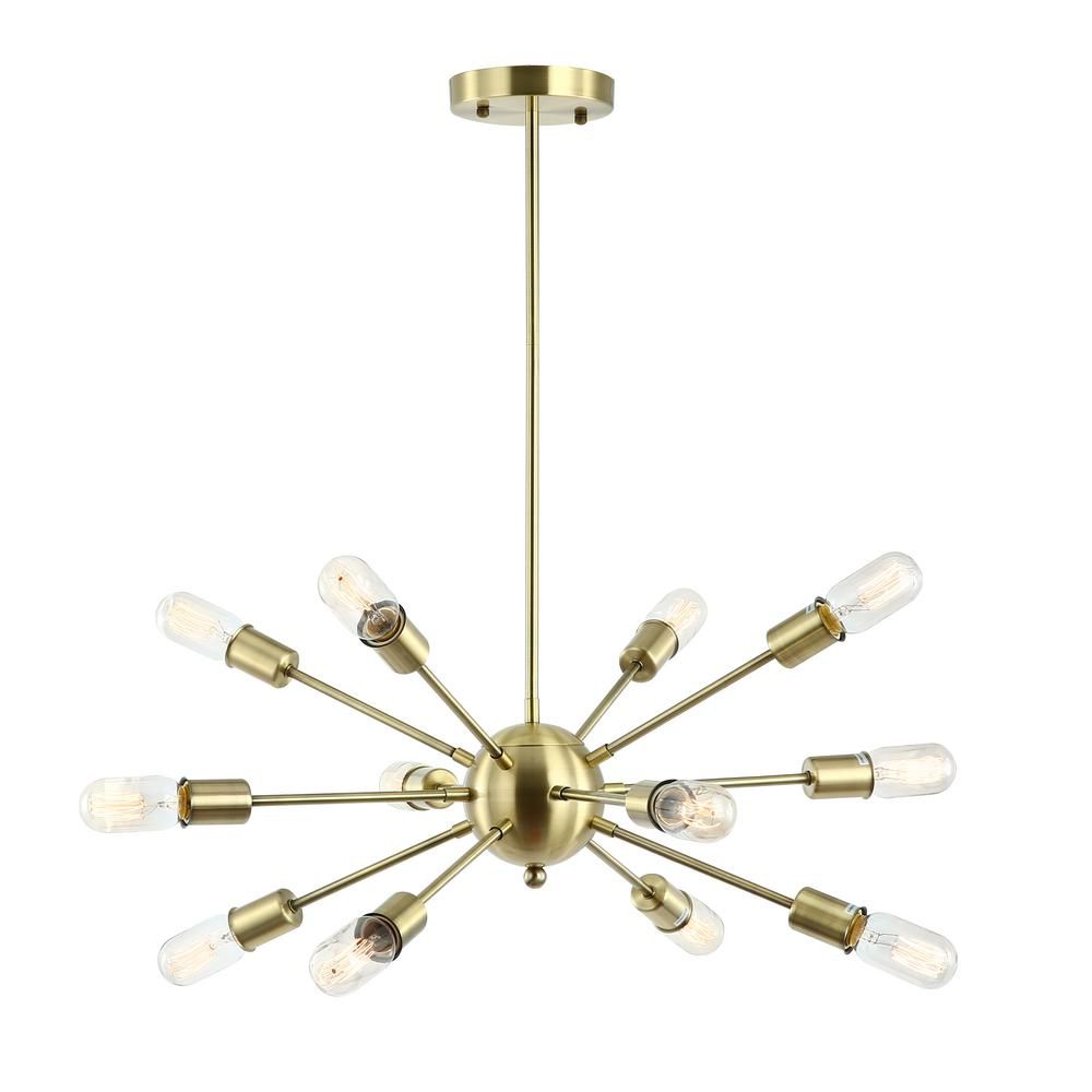Light Society Meridia 12-Light Brass Sputnik Style Chandelier | The Home Depot